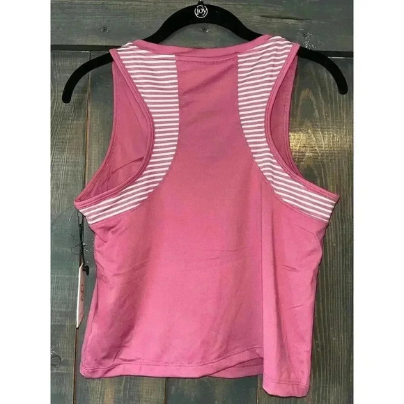 Sincerely Jules Pink Golf &‎ Tennis Tank Top Striped Accent Sporty Chic D7 - Picture 5 of 6